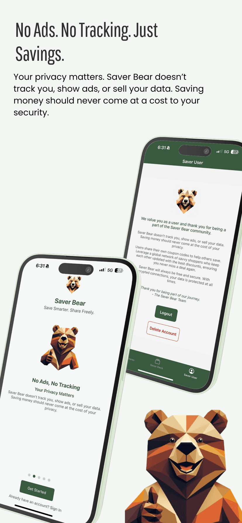 Saver Bear App Screenshot 4 - Save Money